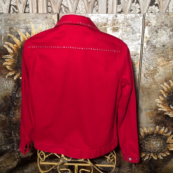 JBM Sport Red Denim Ladies Jacket - Picture 2 of 4